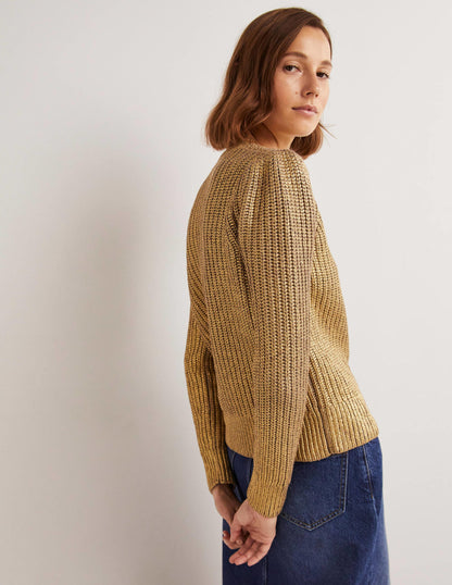 Ribbed Gold Jumper-Gold Foil-4