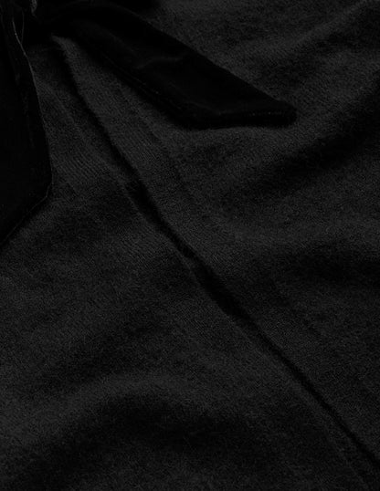 Fluffy Bow Cardigan-Black-6