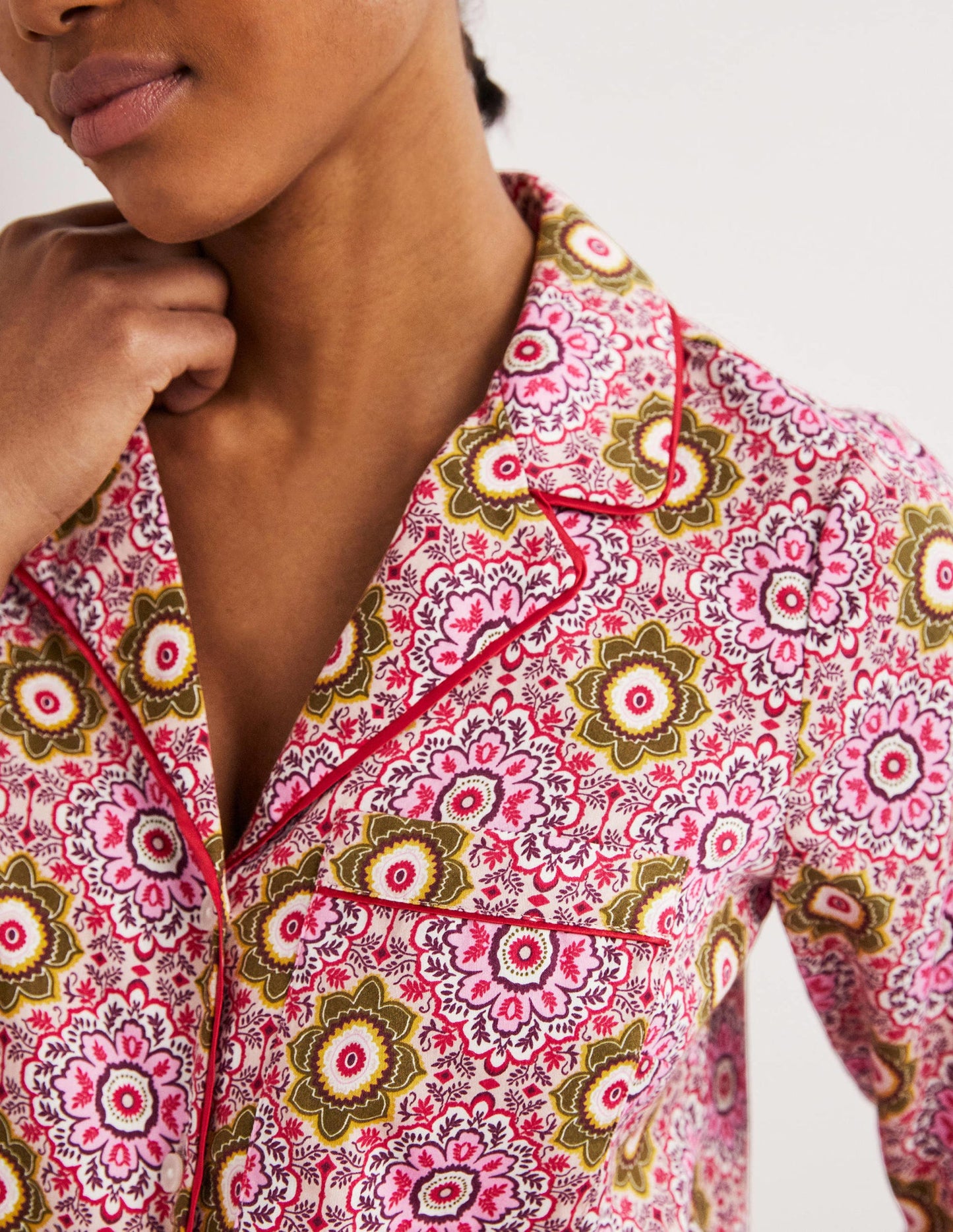 Easy Cotton Sleep Shirt-Milkshake, Paradise Garden