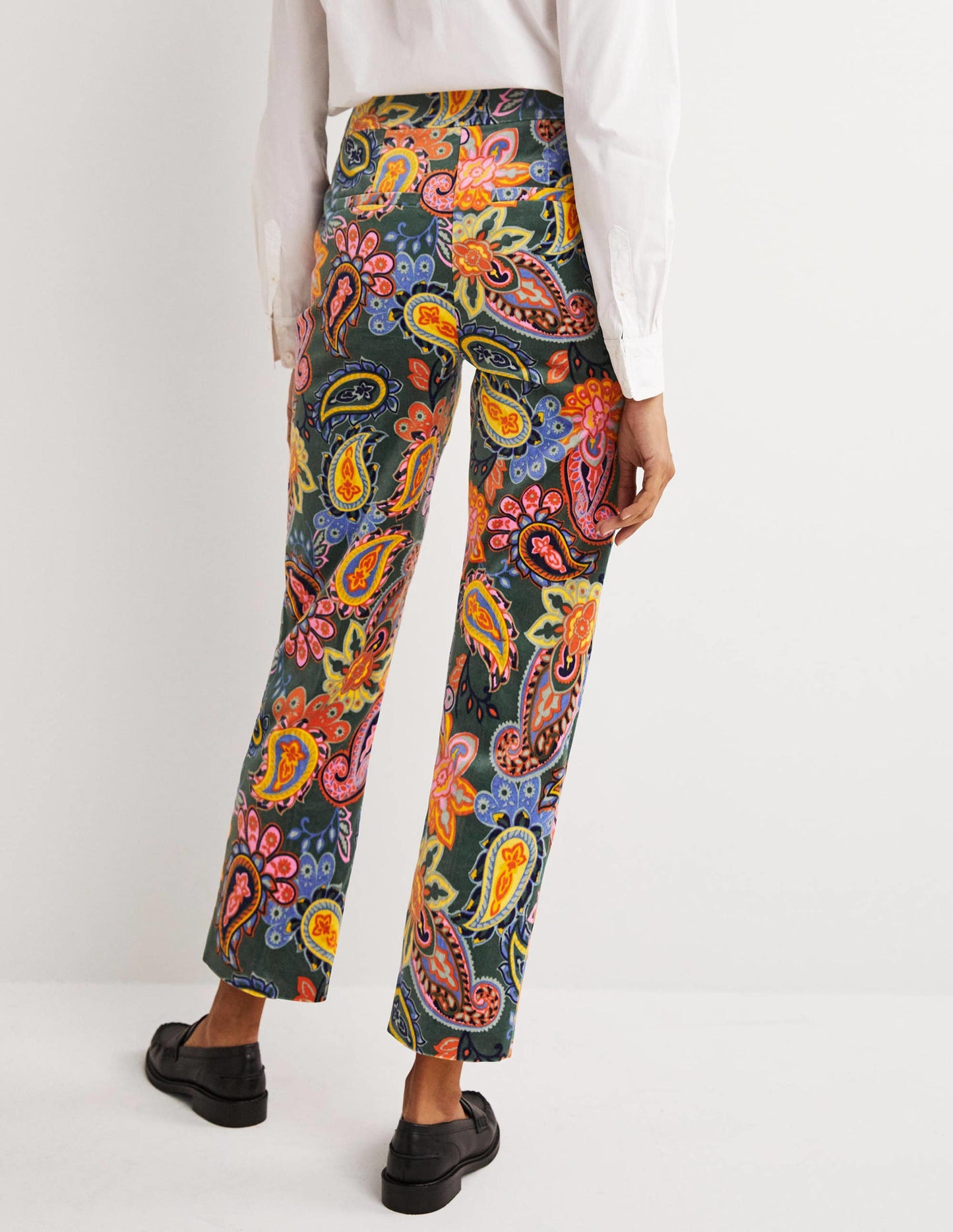 Classic Tapered Trousers-Trekking Green, Paisley Charm