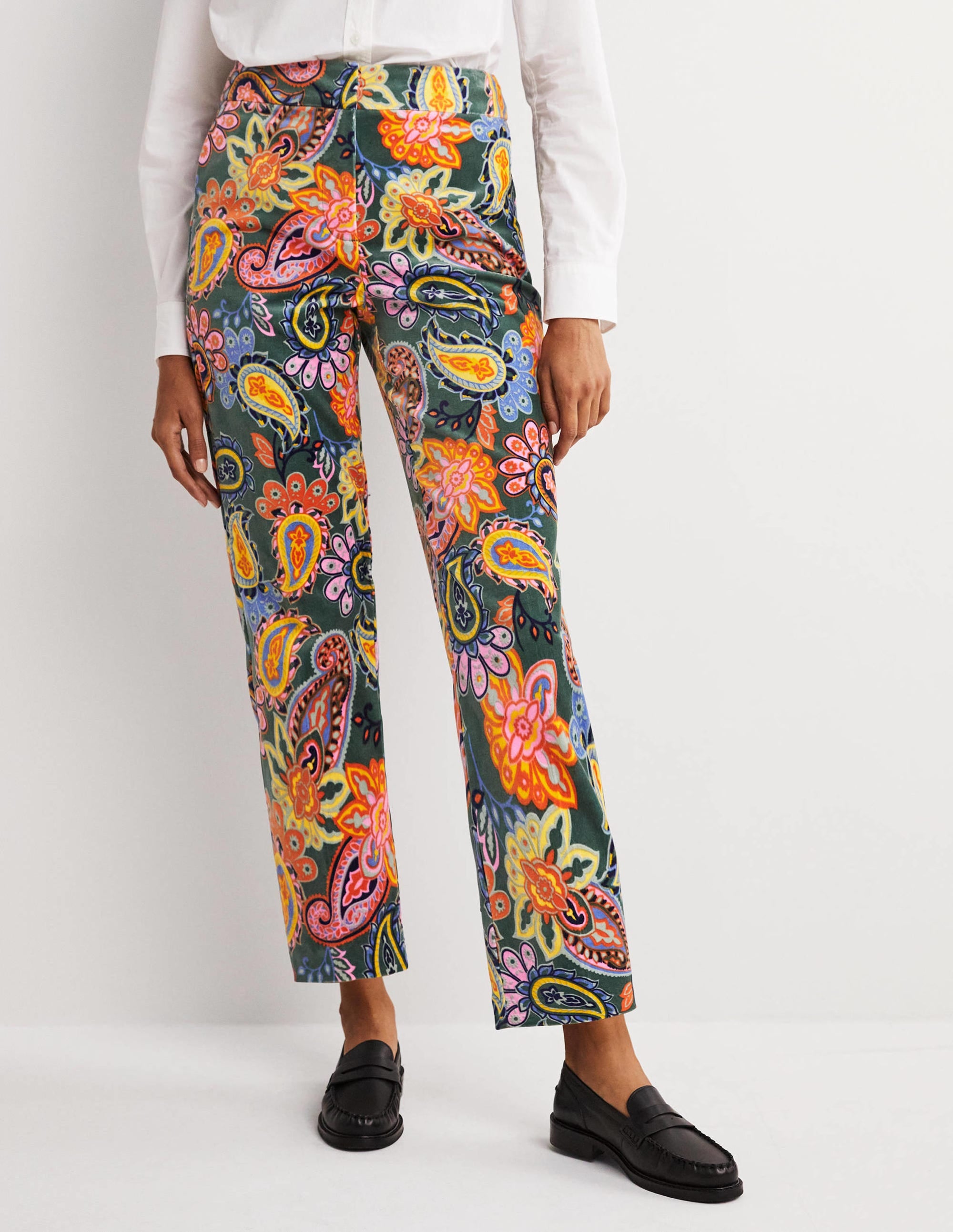 Classic Tapered Trousers-Trekking Green, Paisley Charm - Image 4