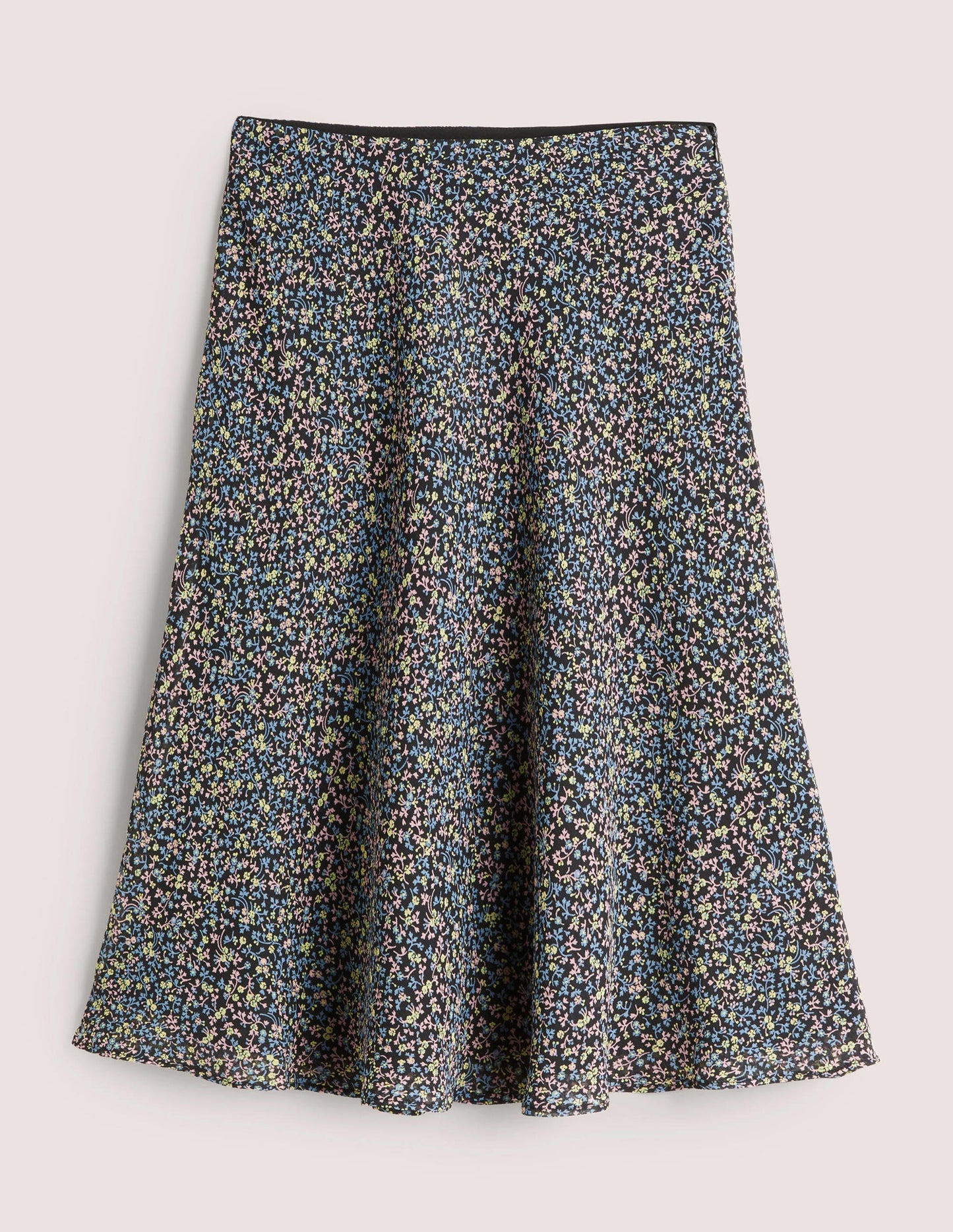 Crinkle Bias-cut Skirt-Black, Wild Vine