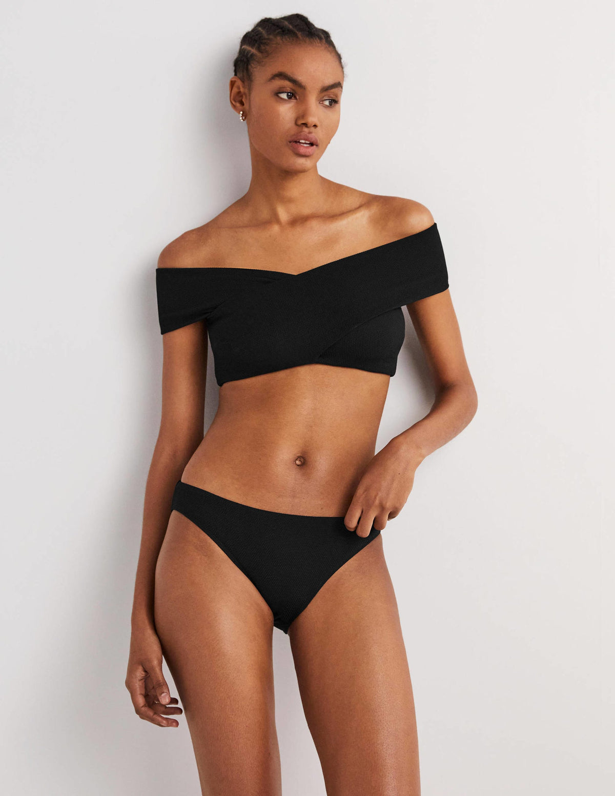 Classic Bikini Bottoms-Textured Black - Image 1