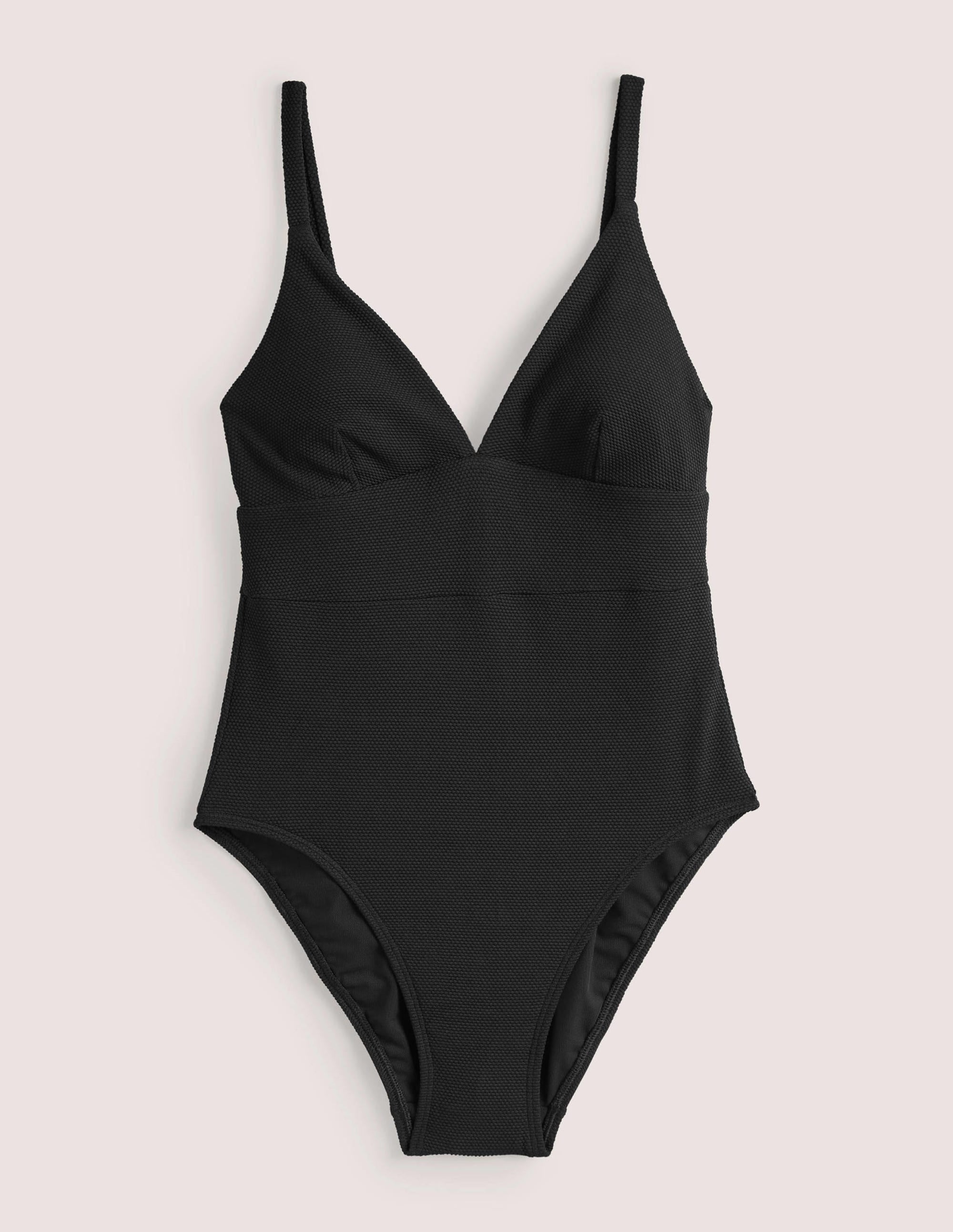Arezzo V-neck Panel Swimsuit-Black Texture - Image 5