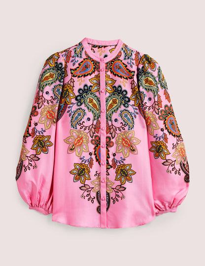 Blouson Sleeve Blouse-Cherry Blossom, Paisley Charm-5