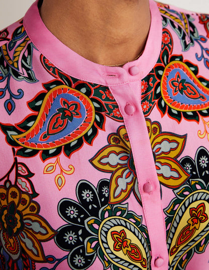 Blouson Sleeve Blouse-Cherry Blossom, Paisley Charm-2