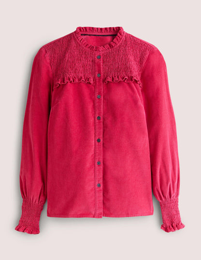 Smocked High Neck Shirt-Sweet Rose-5