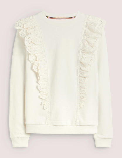 Broderie Insert Sweatshirt-Ivory-5