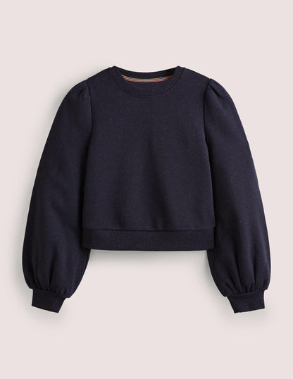 Cropped Sparkle Sweatshirt-Navy, Sparkle-5