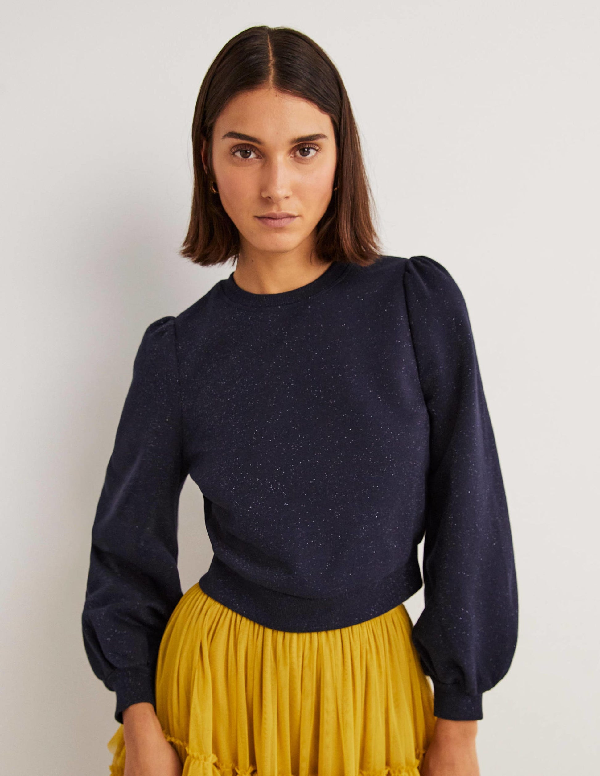 Cropped Sparkle Sweatshirt-Navy, Sparkle-1