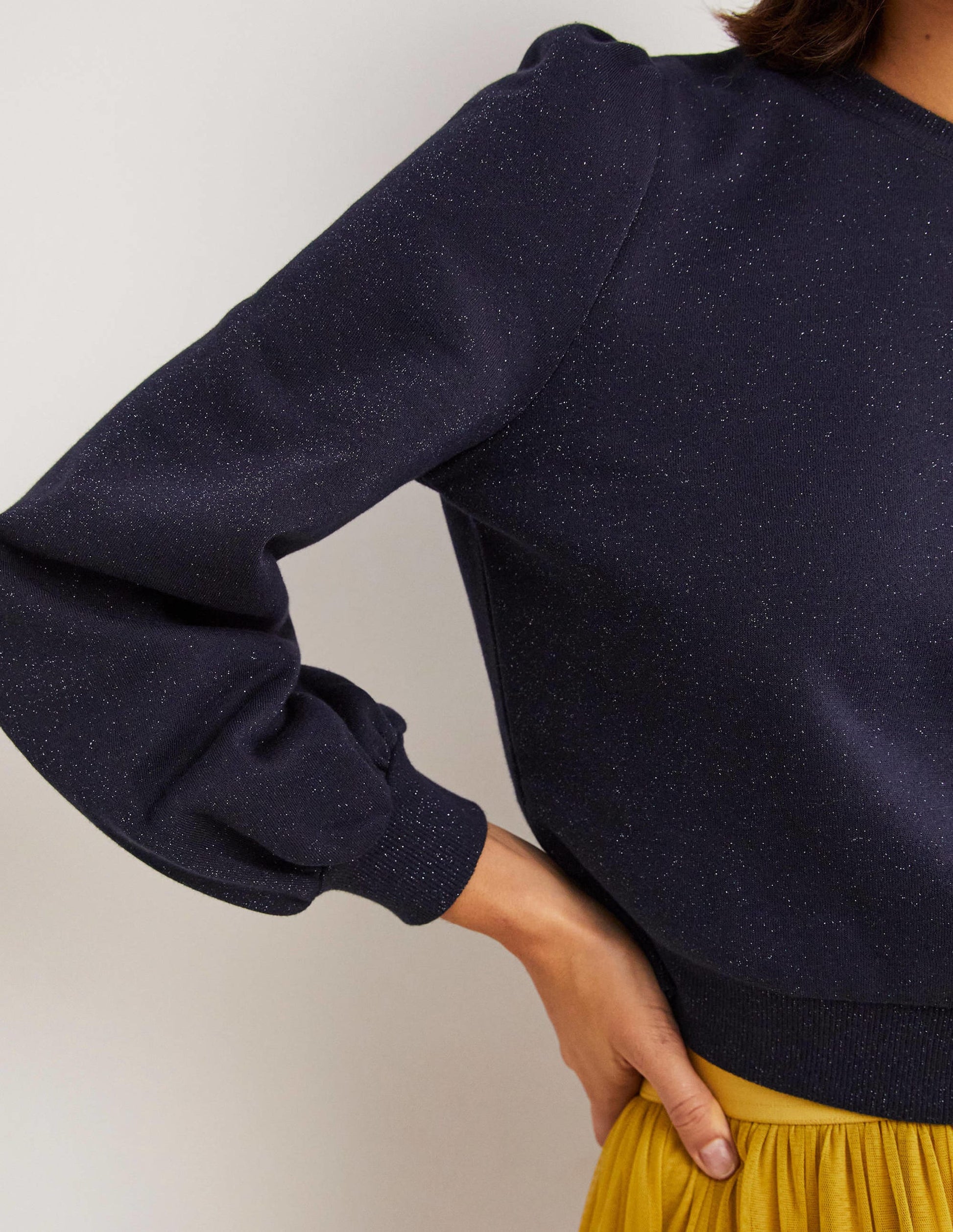 Cropped Sparkle Sweatshirt-Navy, Sparkle-4
