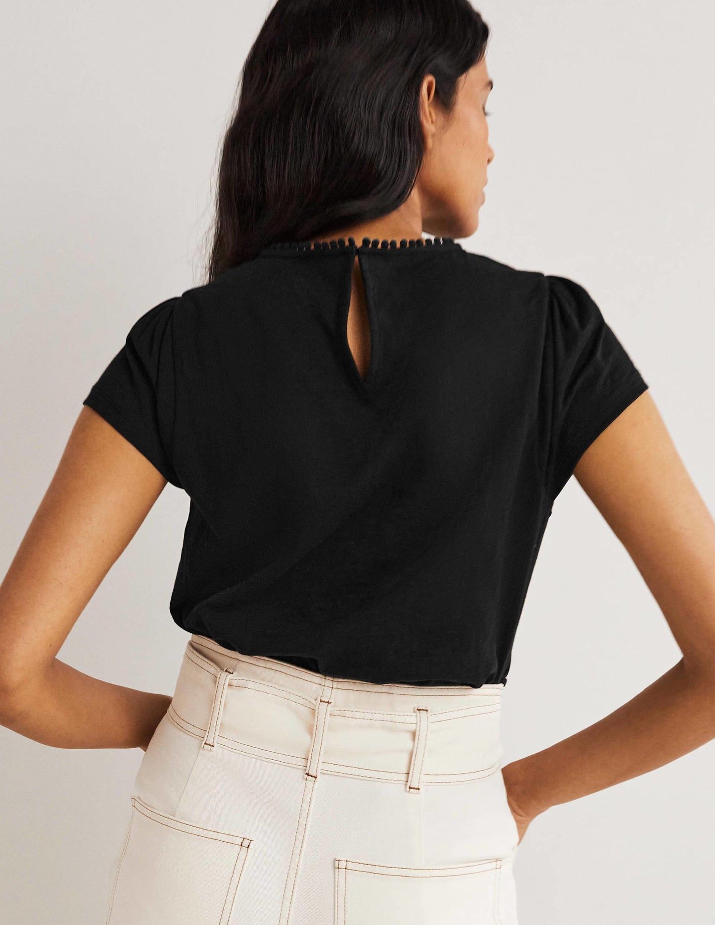 Cutwork Flutter T-Shirt-Black