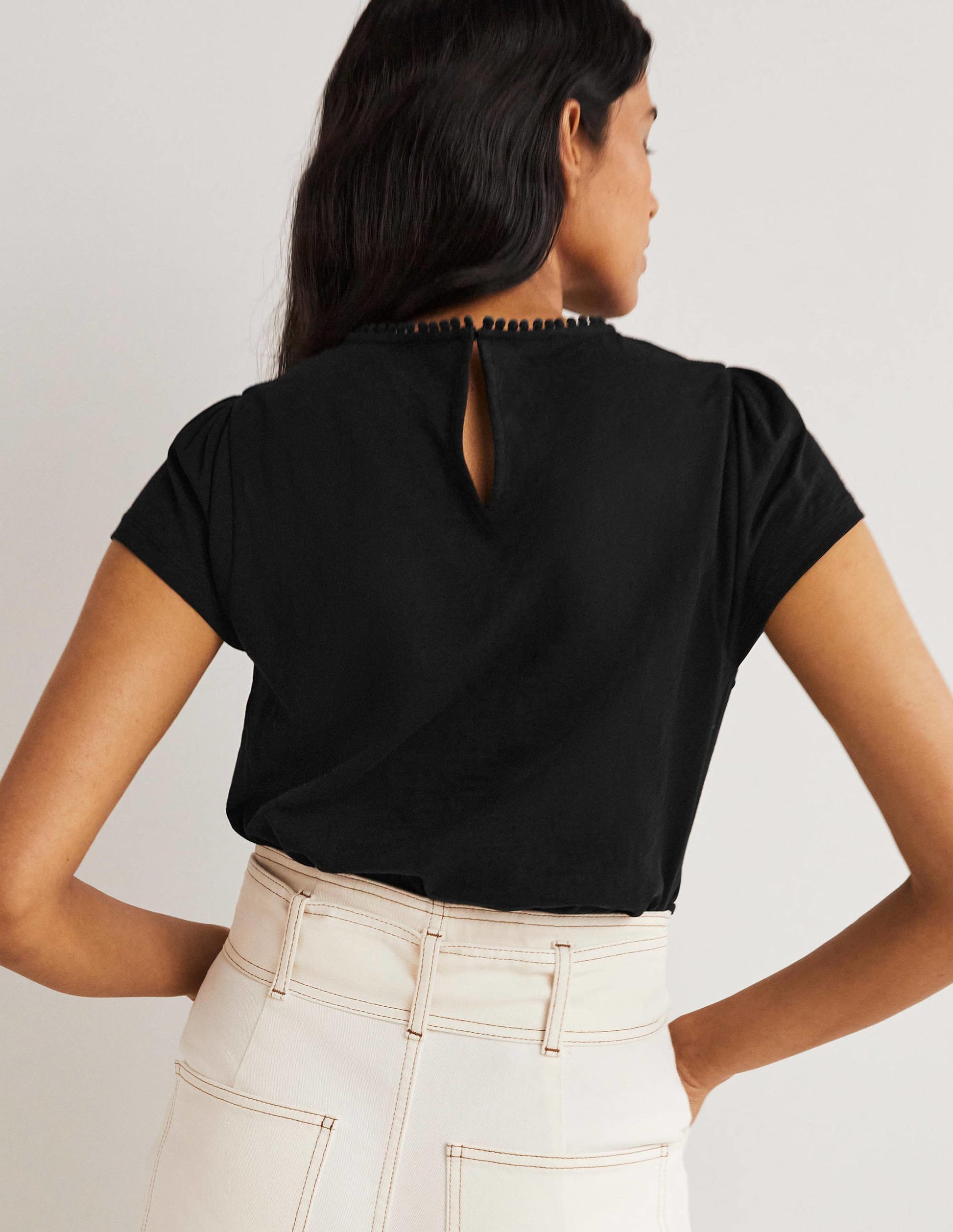 Cutwork Flutter T-Shirt-Black-3