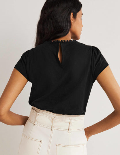 Cutwork Flutter T-Shirt-Black-3