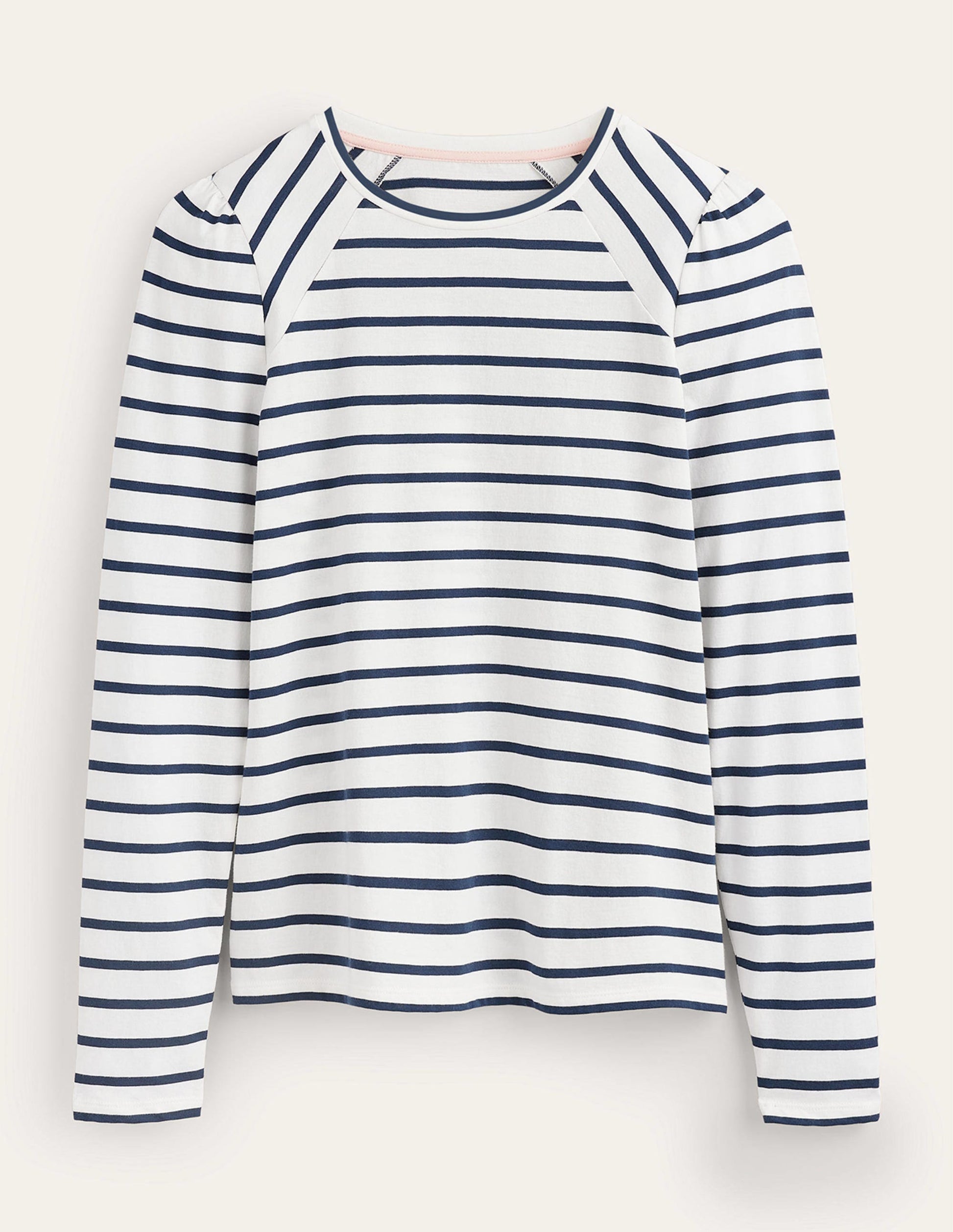 Arabella Stripe T-Shirt-Ivory, French Navy-5