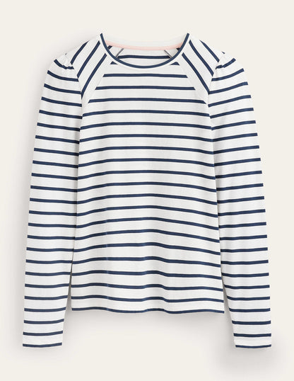 Arabella Stripe T-Shirt-Ivory, French Navy-5