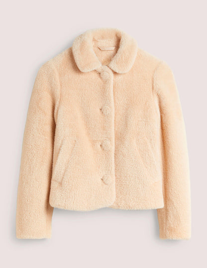 Faux Fur Short Coat-Natural-6