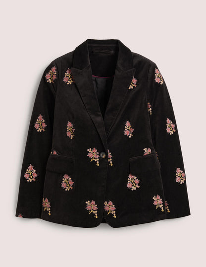 70s Tailored Blazer-Black, Embroidered-9