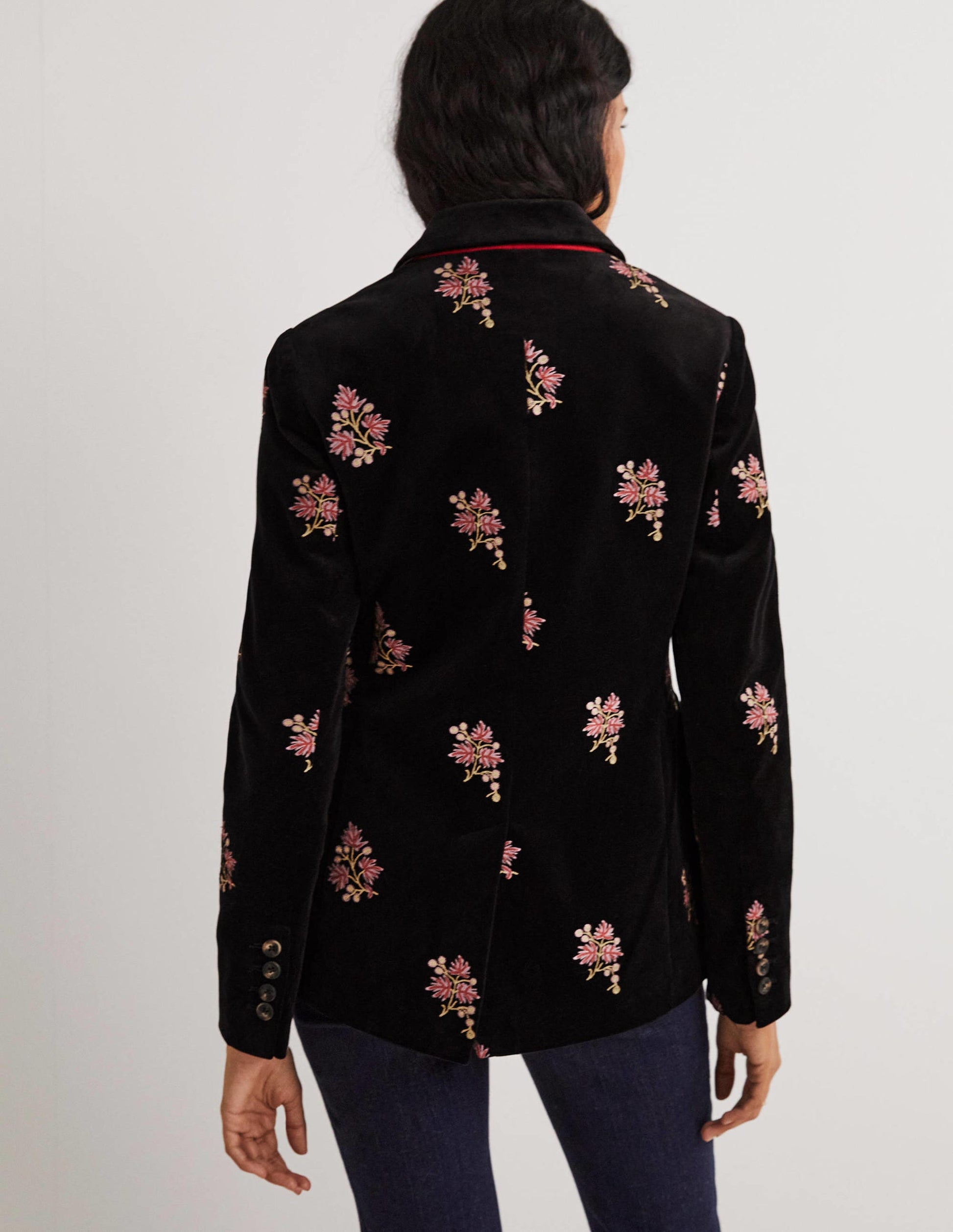 70s Tailored Blazer-Black, Embroidered-3