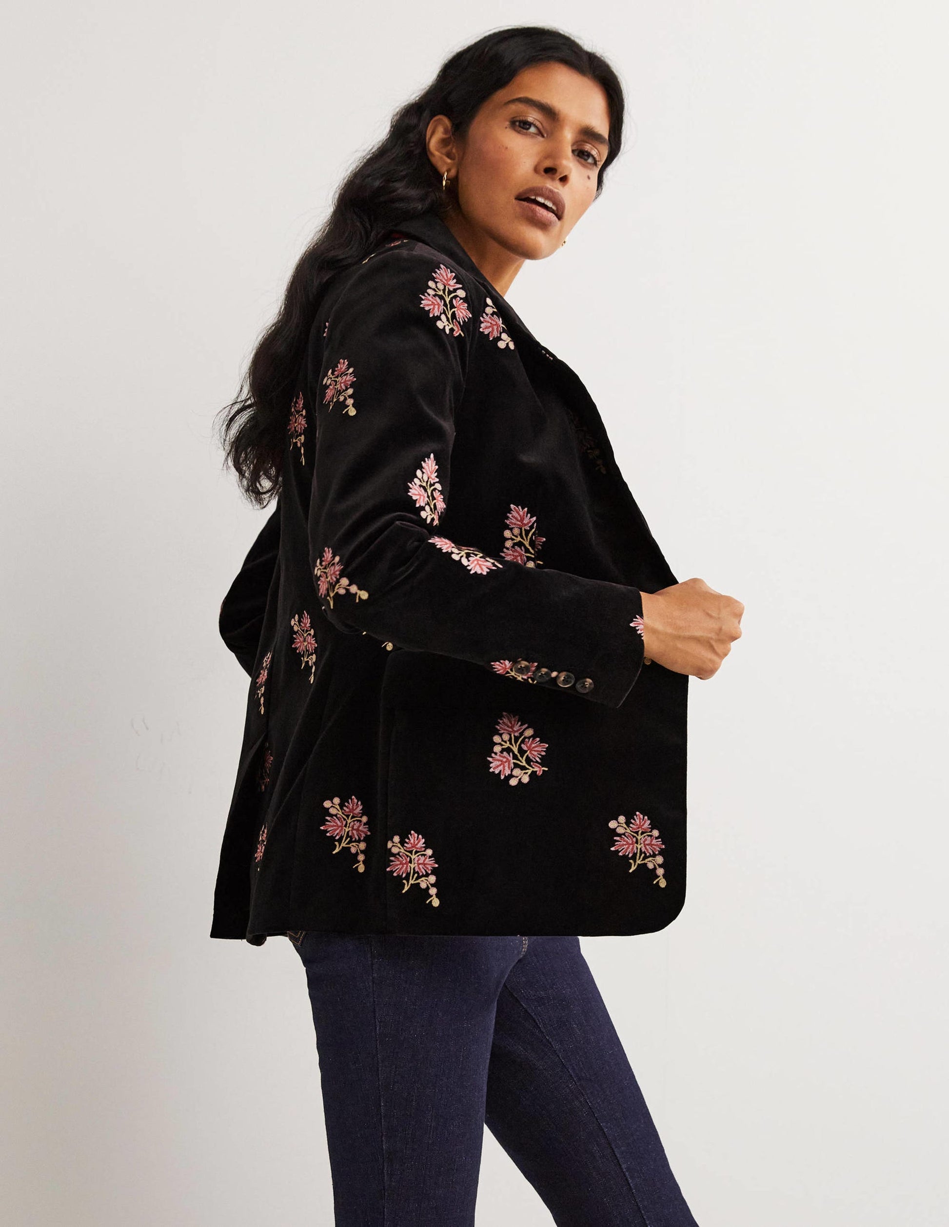 70s Tailored Blazer-Black, Embroidered-4