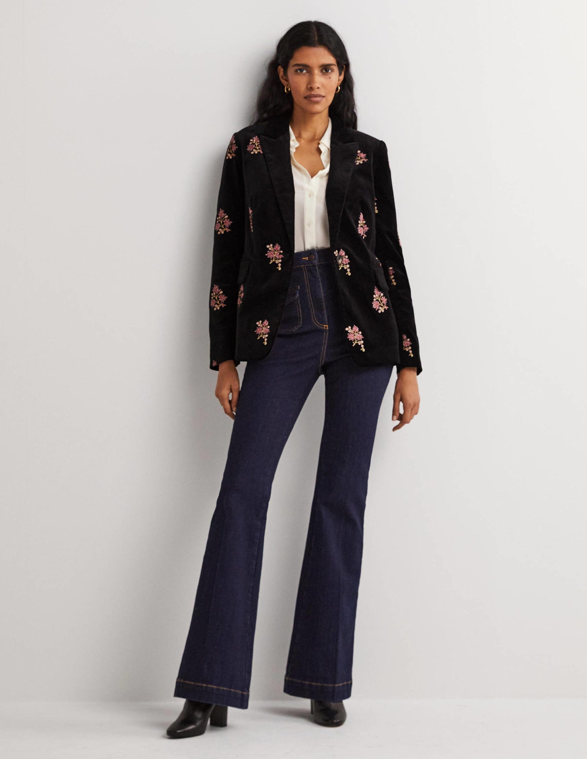 70s Tailored Blazer-Black, Embroidered-5