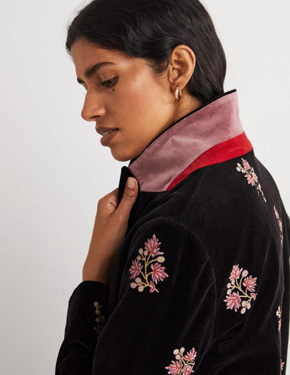 70s Tailored Blazer-Black, Embroidered-6