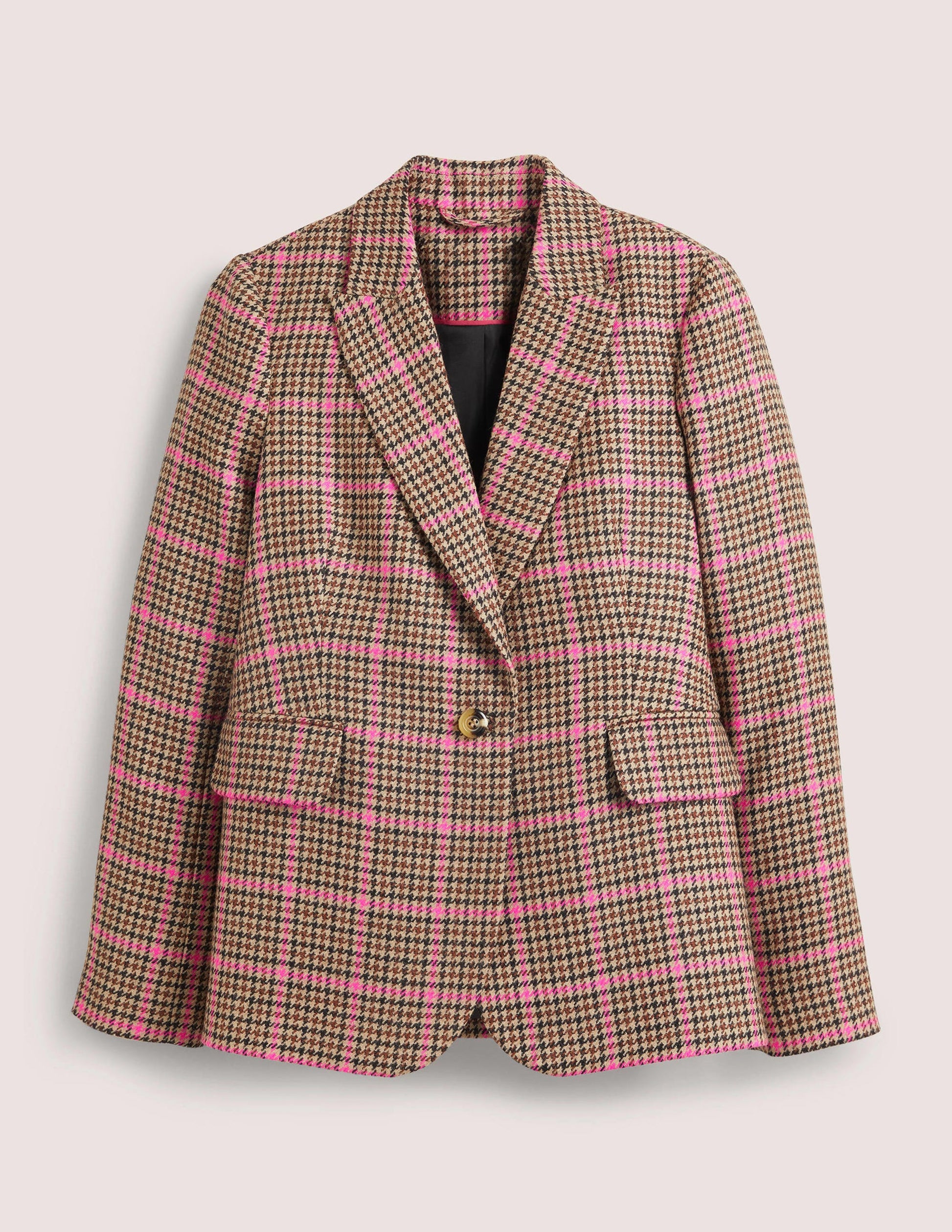 70s Tailored Blazer-Brown and Pink Check-6