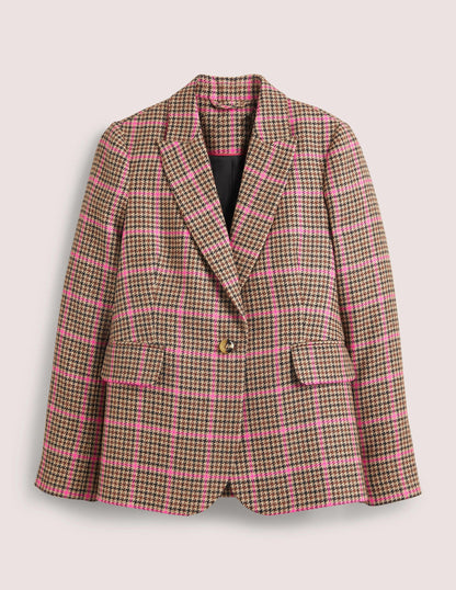 70s Tailored Blazer-Brown and Pink Check-6