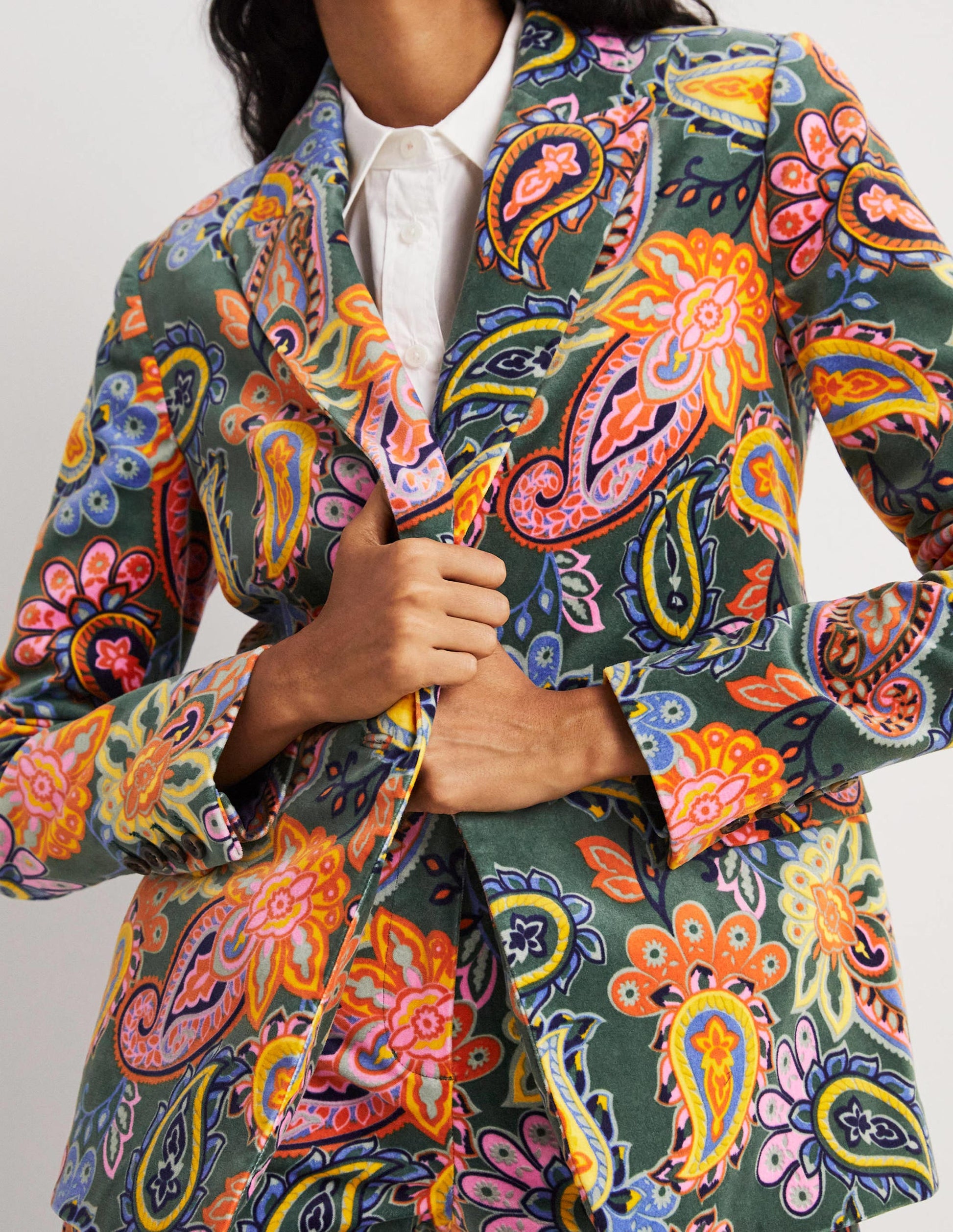 70s Tailored Blazer-Trekking Green, Paisley Charm-4