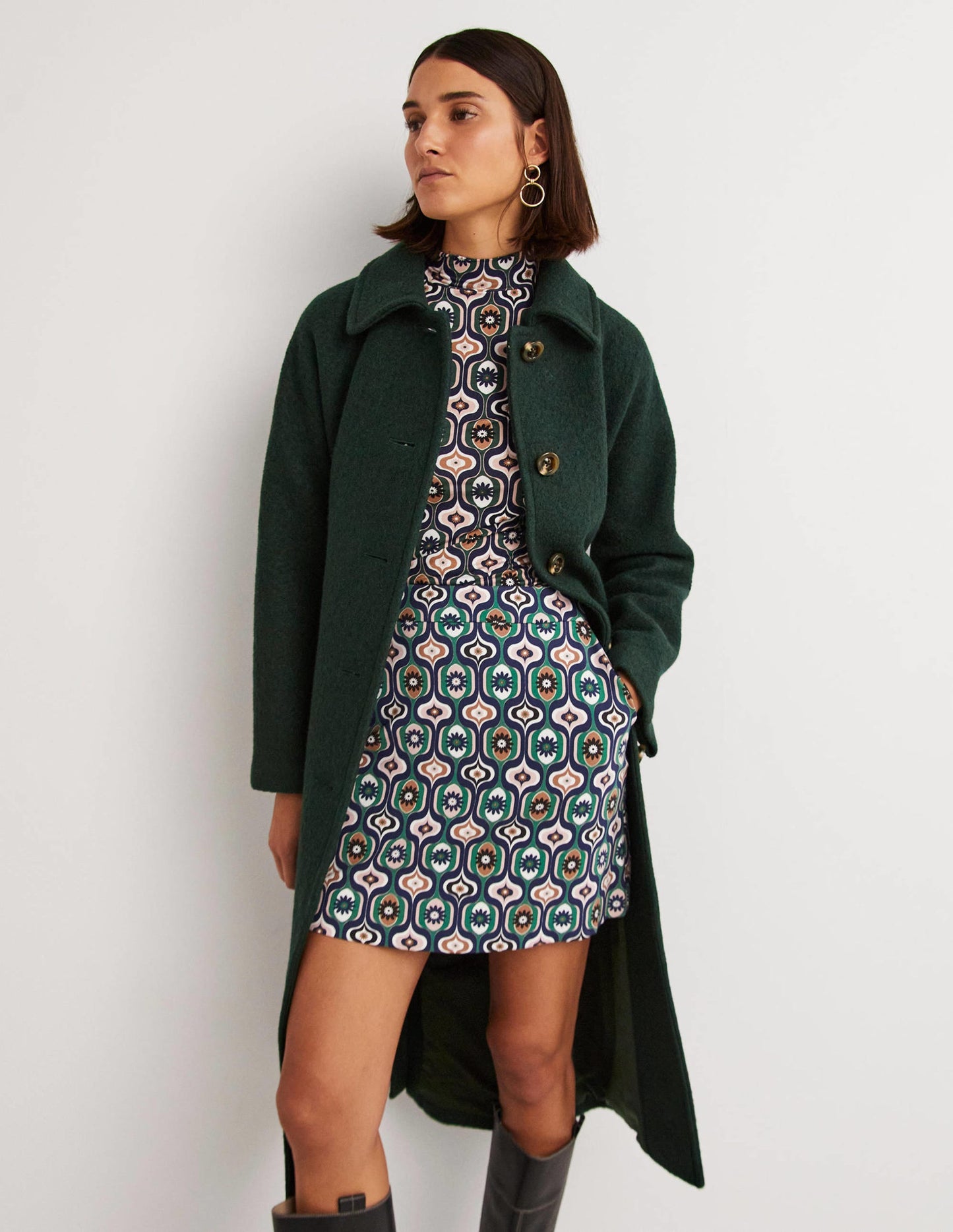 Belted Textured Wool Maxi Coat-Albete