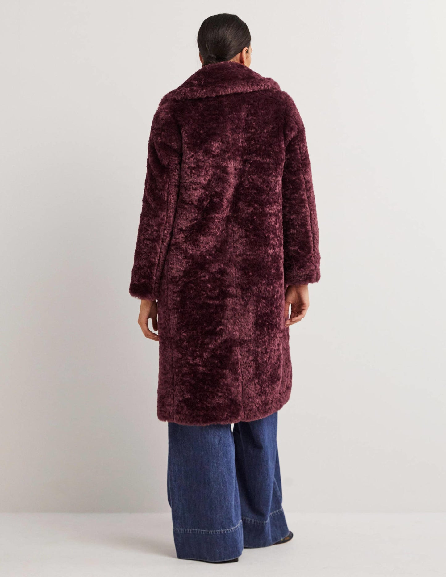 Longline Teddy Coat-Fig