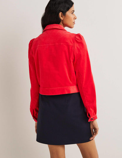 Cropped Cord Jacket-Strawberry Tart Red-3
