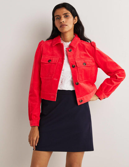 Cropped Cord Jacket-Strawberry Tart Red-5