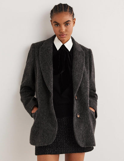 Drawn Wool Blazer-Charcoal-1