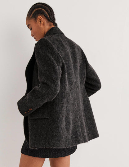 Drawn Wool Blazer-Charcoal-3