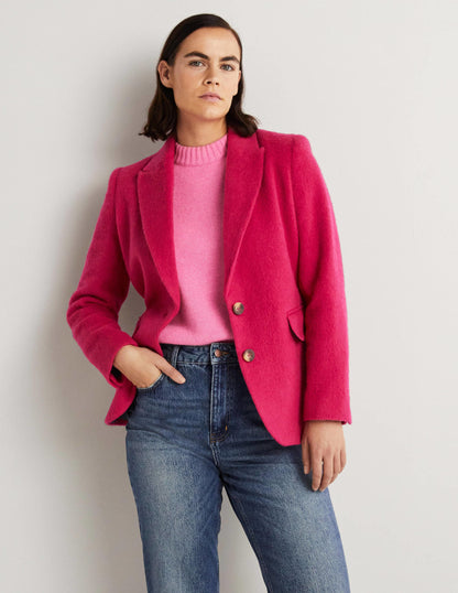 Drawn Wool Blazer-Pink-1