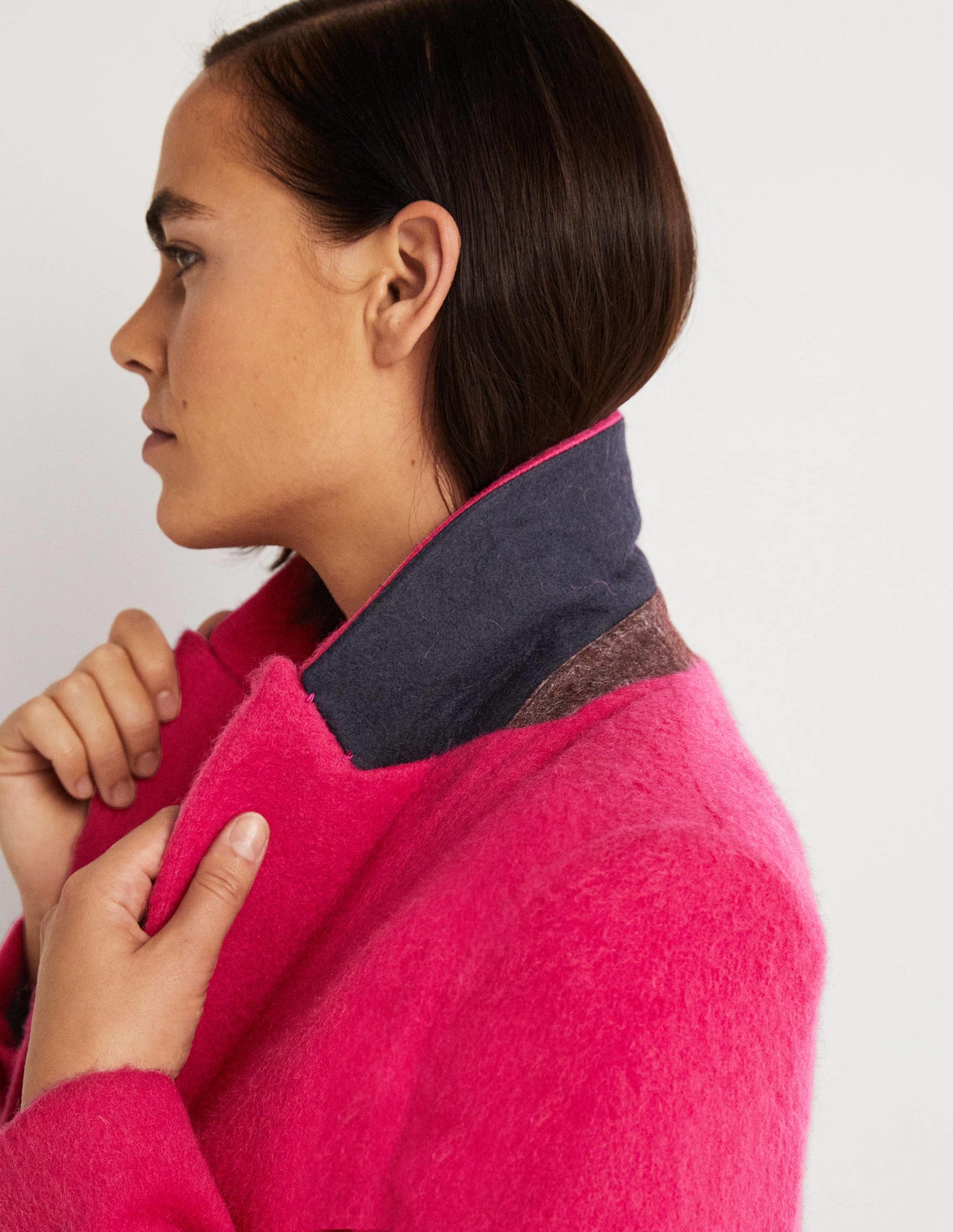 Drawn Wool Blazer-Pink