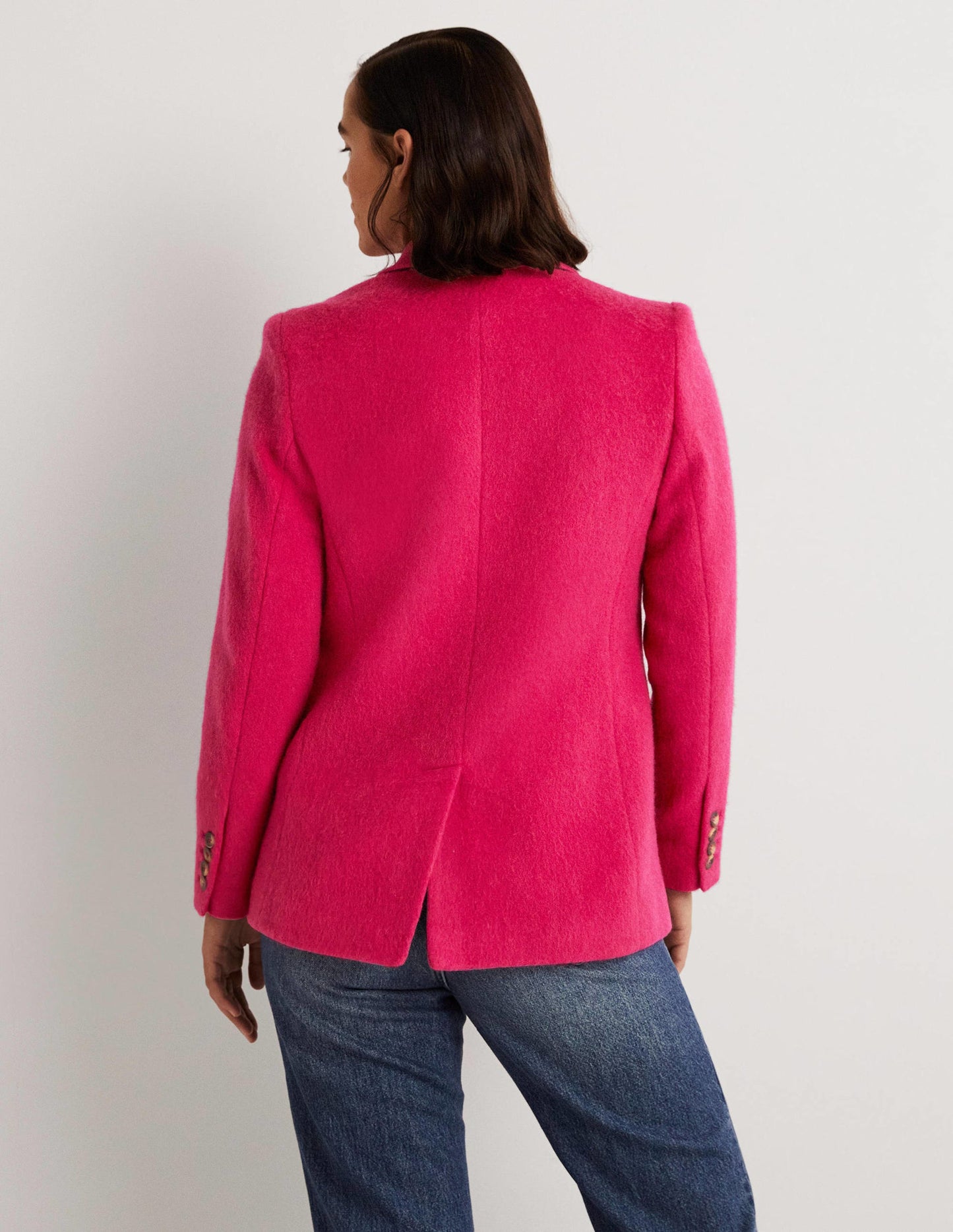 Drawn Wool Blazer-Pink
