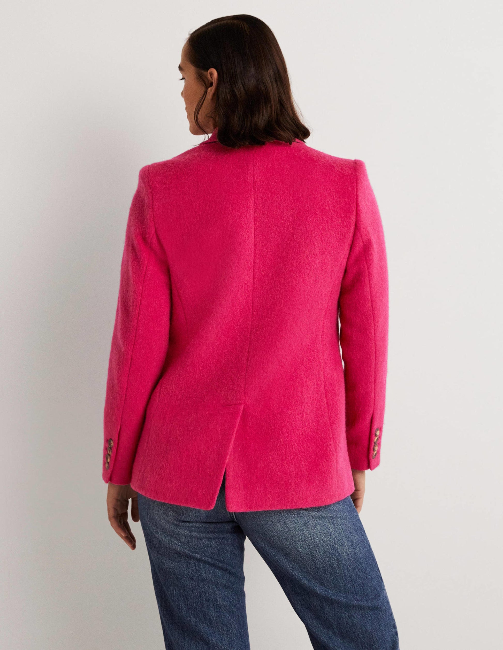 Drawn Wool Blazer-Pink-3