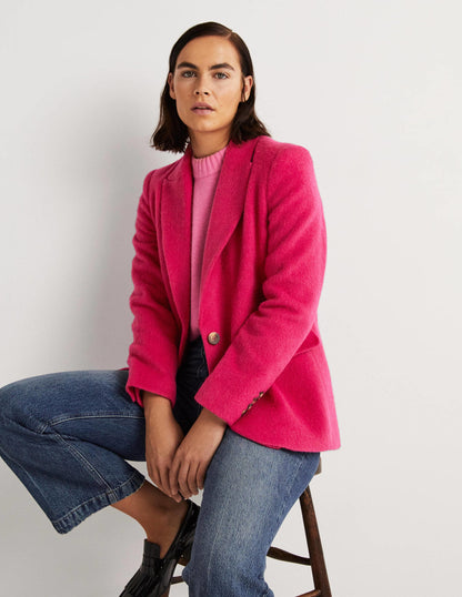 Drawn Wool Blazer-Pink-4