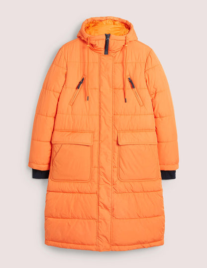 Longline Hooded Puffer Coat-Fire Opal-7