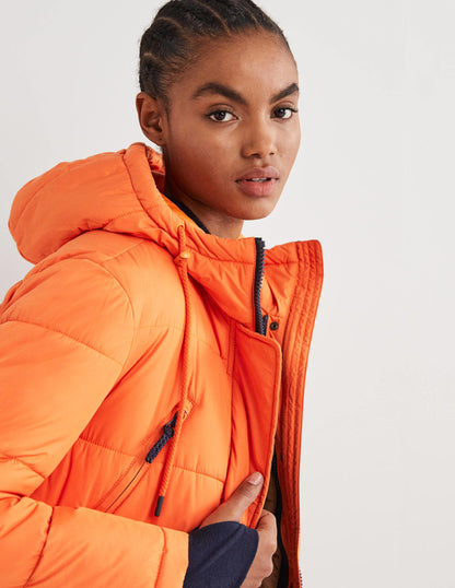 Longline Hooded Puffer Coat-Fire Opal-2
