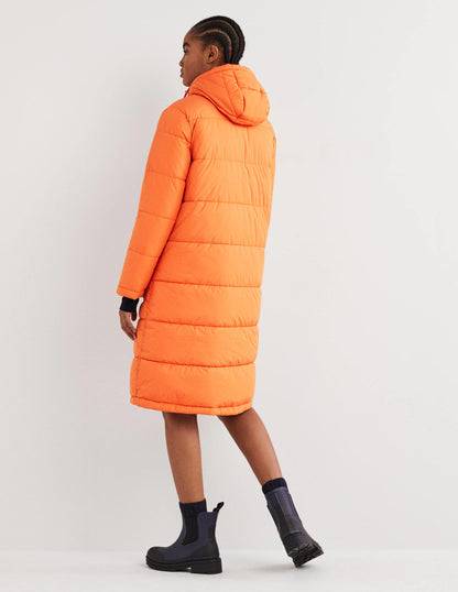 Longline Hooded Puffer Coat-Fire Opal-3