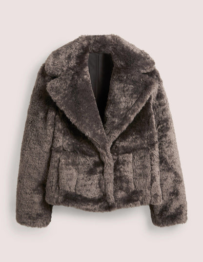 Faux Fur Jacket-Chocolate-7
