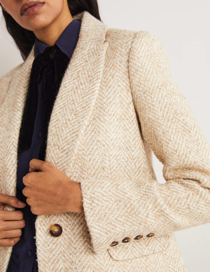 Herringbone Party Blazer-Gold Metallic Herringbone-2