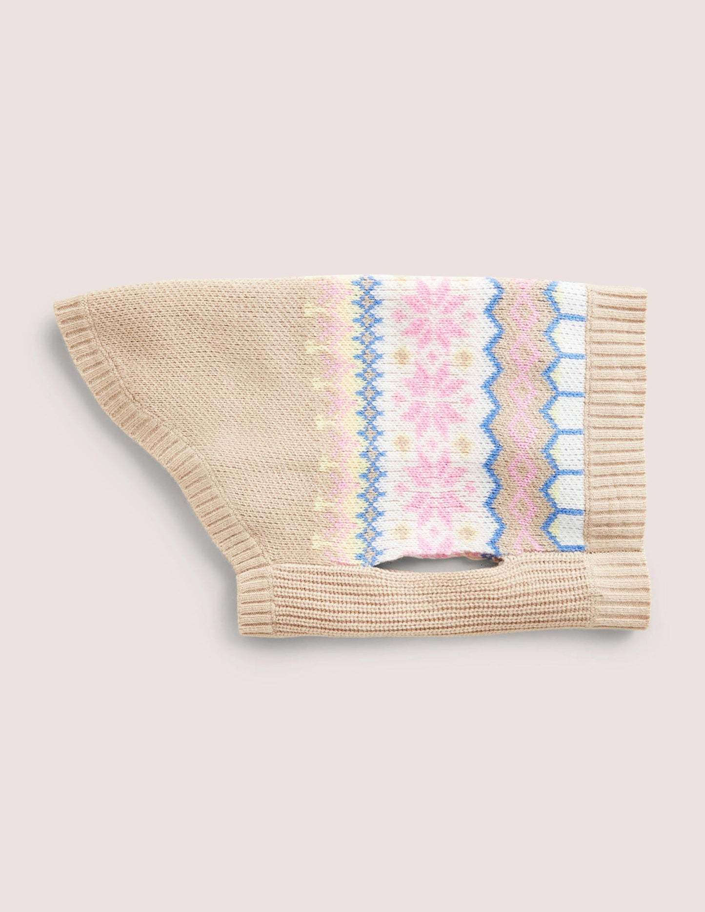 Dog Fair Isle Jumper-Mink Melange