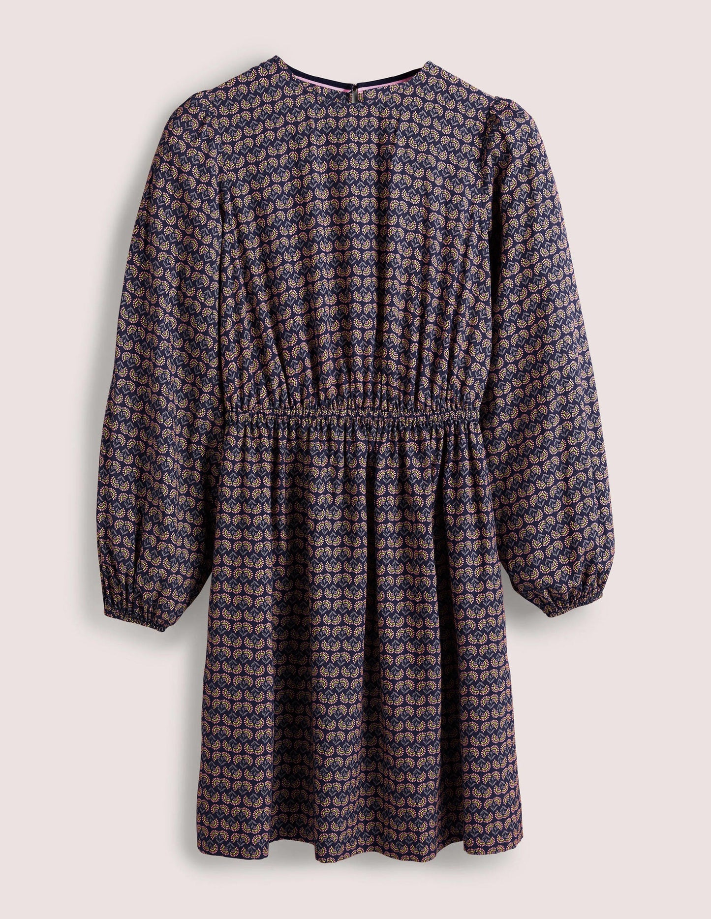 Crew Neck Dress-Navy, Dandelion Pop