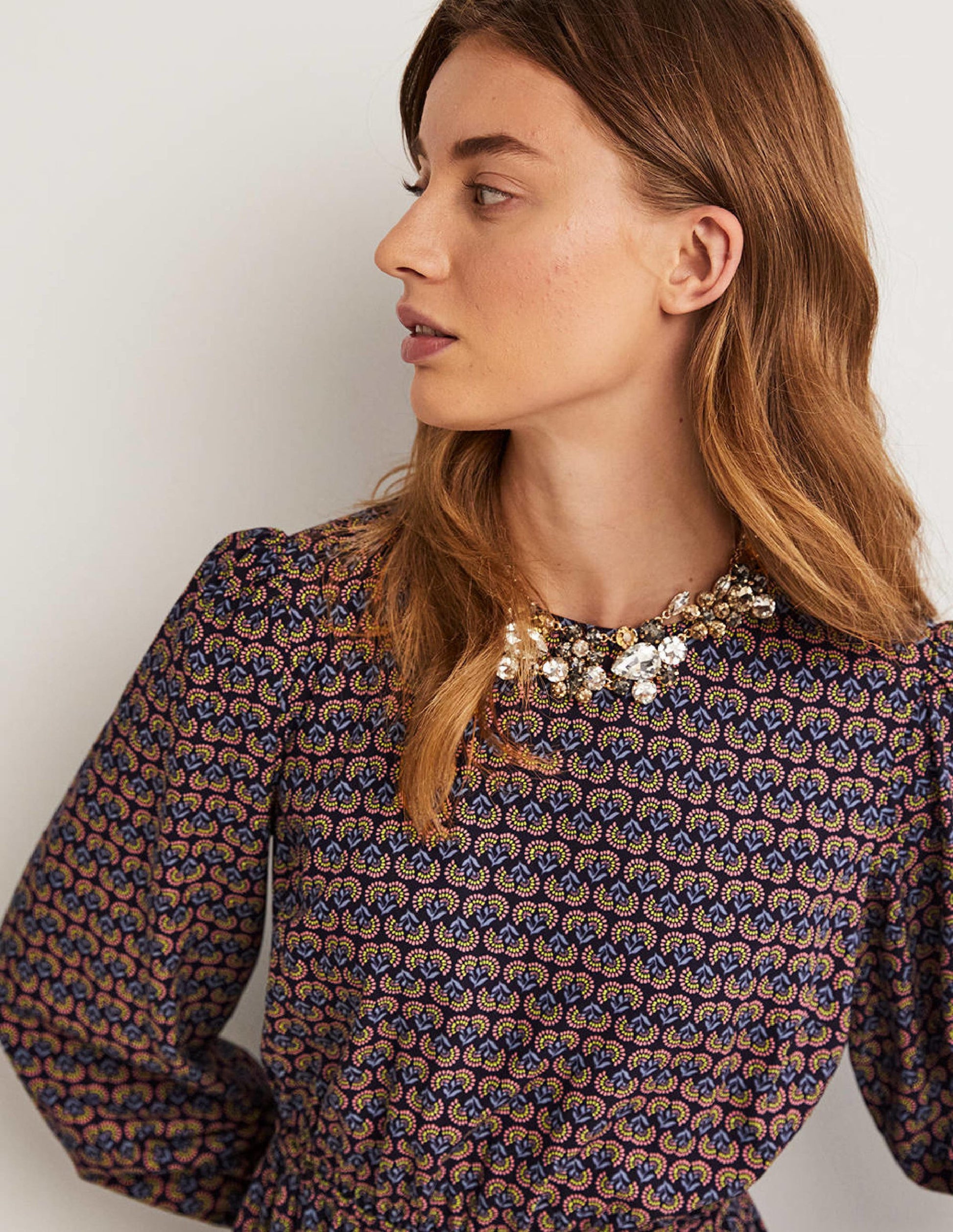 Crew Neck Dress-Navy, Dandelion Pop-4