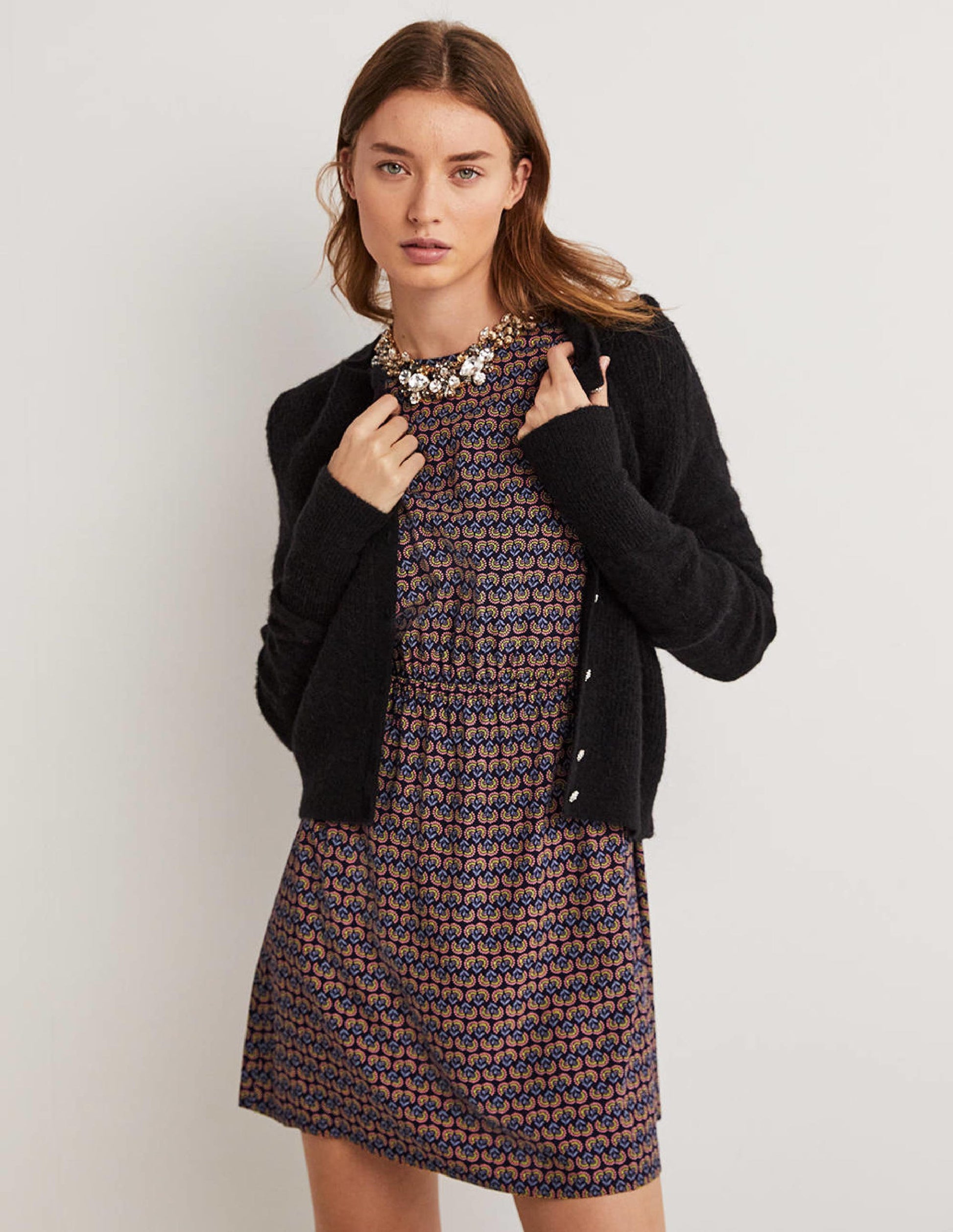 Crew Neck Dress-Navy, Dandelion Pop-5