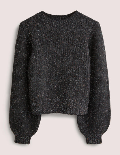Chunky Ribbed Jumper-Black Sparkle-7